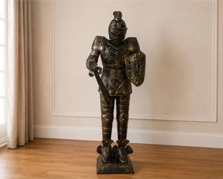 Life-Size Metal Medieval Knight Statue