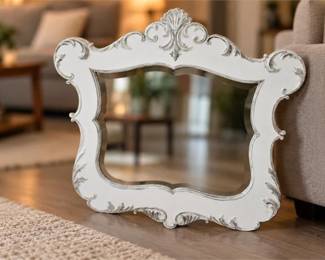 Wooden Pearl White Mirror