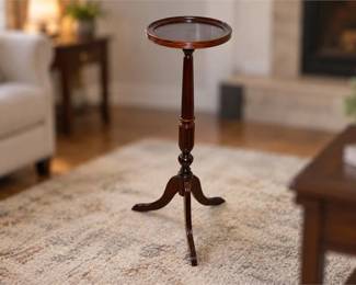 Dark Wood Tripod Plant Stand