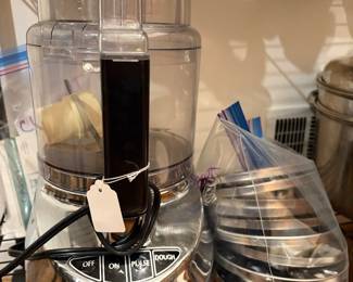 Cuisinart food processor with multiple attachments