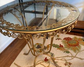 Gold gilded wrought iron table