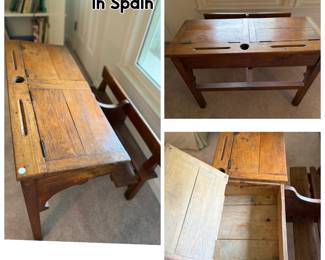 Vintage school desk from a school in Spain