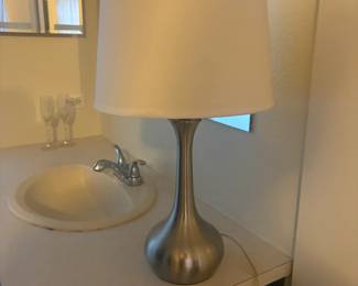 . . . brushed nickel lamp