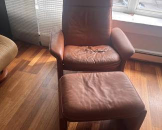 De Sede Buffalo leather chair and ottoman 1970s