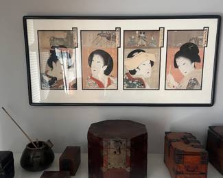 Toyohara Chikanobu set of 4 woodblock prints