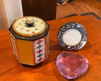 Vintage music box powder puff