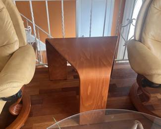 1970s bent plywood end table