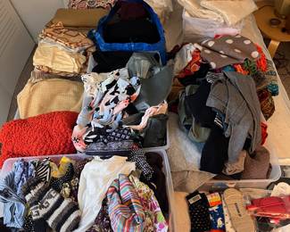 Women’s clothing, scarves, socks