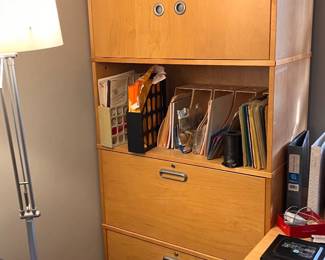 Another vintage IKEA stacking bookcase loaded with supplies, all unused