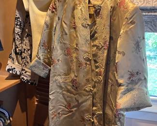 Silk embroidered robe