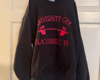 Jerzees Vintage Black University Gym Blacksburg, VA Sweatshirt       