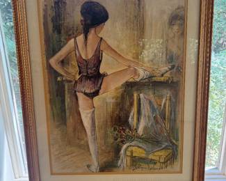 Framed Original Lithograph "La Repition) Signed on Plate by Jacques Lalande (Comes with COA)