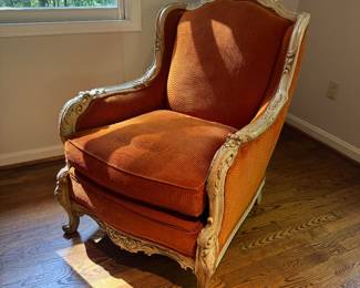 Vintage Louis XV Style Upholstered Armchair (27"W x 39"D x 40" Back Height)