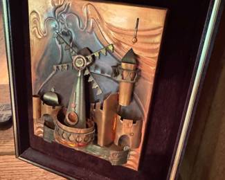 Framed MCM 3D Copper & Brass Wall Plaque