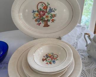 Vintage Salem China Company Cross Stitch Pattern China (7pc)