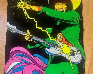 Vintage 1960's Jimi Hendrix Blacklight Poster