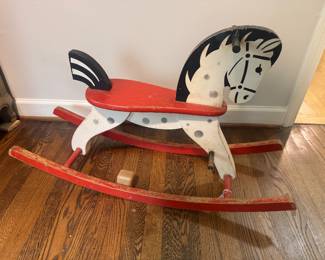 Vintage Wooden Rocking Horse