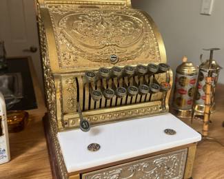 Antique National Cash Register Model 313 Small Shop Cash Register circa 1910
