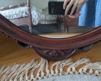 Mahogany Crest Mirror Bottom Detail