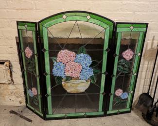 Stained Glass Fireplace Screen