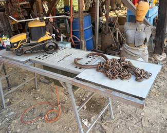 CAT TRACTOR SPRINKLER/PORTABLE TABLE SAW/LOG TONGS/DRESS FORM
