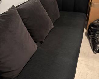 RH long black sofa