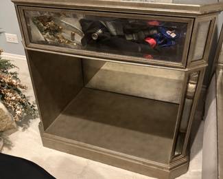 Restoration Hardware French Mirrored open nightstand 32”w