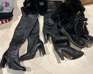 Chloe, Whitman, Burberry, Dr. Marten black boots