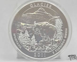 2068  2011 Glacier National Park 5oz Silver Quarter