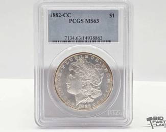 2518  Graded 1882 Carson City Morgan Silver Dollar