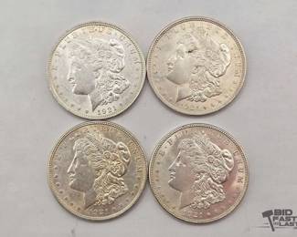2616  4 1921 Morgan Silver Dollars
