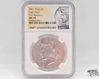 2232  Graded 2021 100th Anniversary Silver Peace Dollar