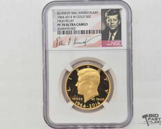1921  Graded 2014 50th Anniversary Gold Kennedy Half Dollar