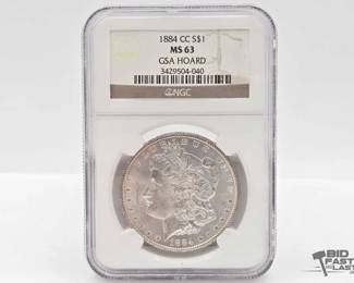 2522  Graded 1884 Carson City Morgan Silver Dollar