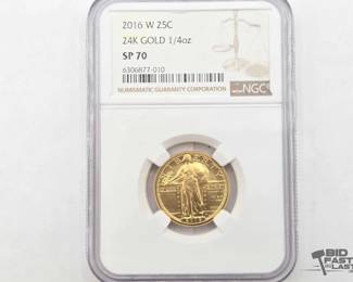 1919  Graded 2016 Standing Liberty 14 oz Gold Coin
