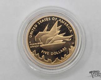 1900 2002 Salt Lake City Olympics $5 Gold Coin