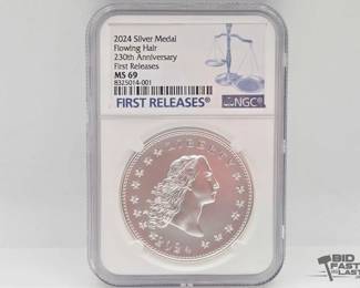 2234  Graded 2024 230th Anniversary Flowing Hair Silver Medal