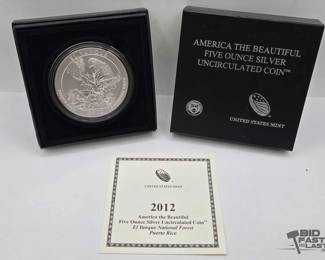 2056 2012 El Yunque National Forest 5 oz Silver Quarter
