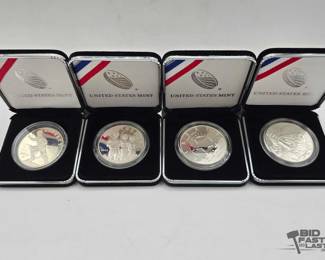 3004  4 Commemorative Silver Dollars