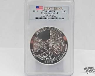 2022 Graded 2010 Grand Canyon National Park 5oz Silver Quarter