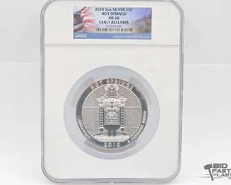 2014  Graded 2010 Hot Springs National Park 5oz Silver Quarter