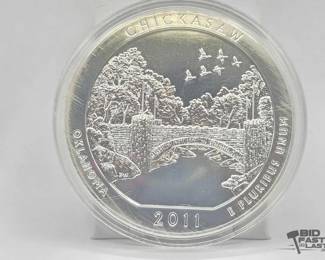 2066  2011 Chickasaw National Park 5oz Silver Quarter