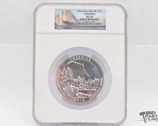 2008  Graded 2010 Yosemite National Park 5oz Silver Quarter