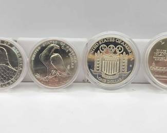 3020  4 Commemorative Silver Dollars