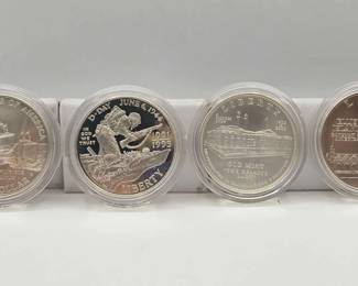 3010  4 Commemorative Silver Dollars
