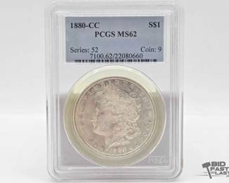 2514  Graded 1880 Carson City Morgan Silver Dollar