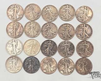 1402  20 Walking Liberty Half Dollars
