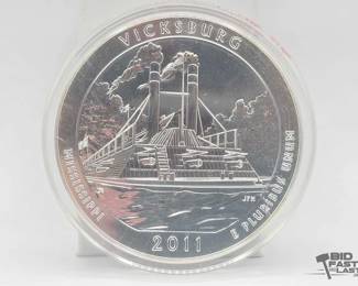 2074 2011 Vicksburg National Park 5oz Silver Quarter