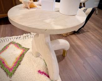 Second of two Casey McCafferty bleached ash/brass side tables