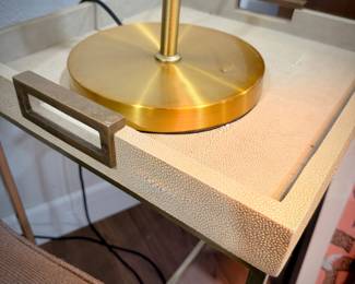Shagreen and brass side table
